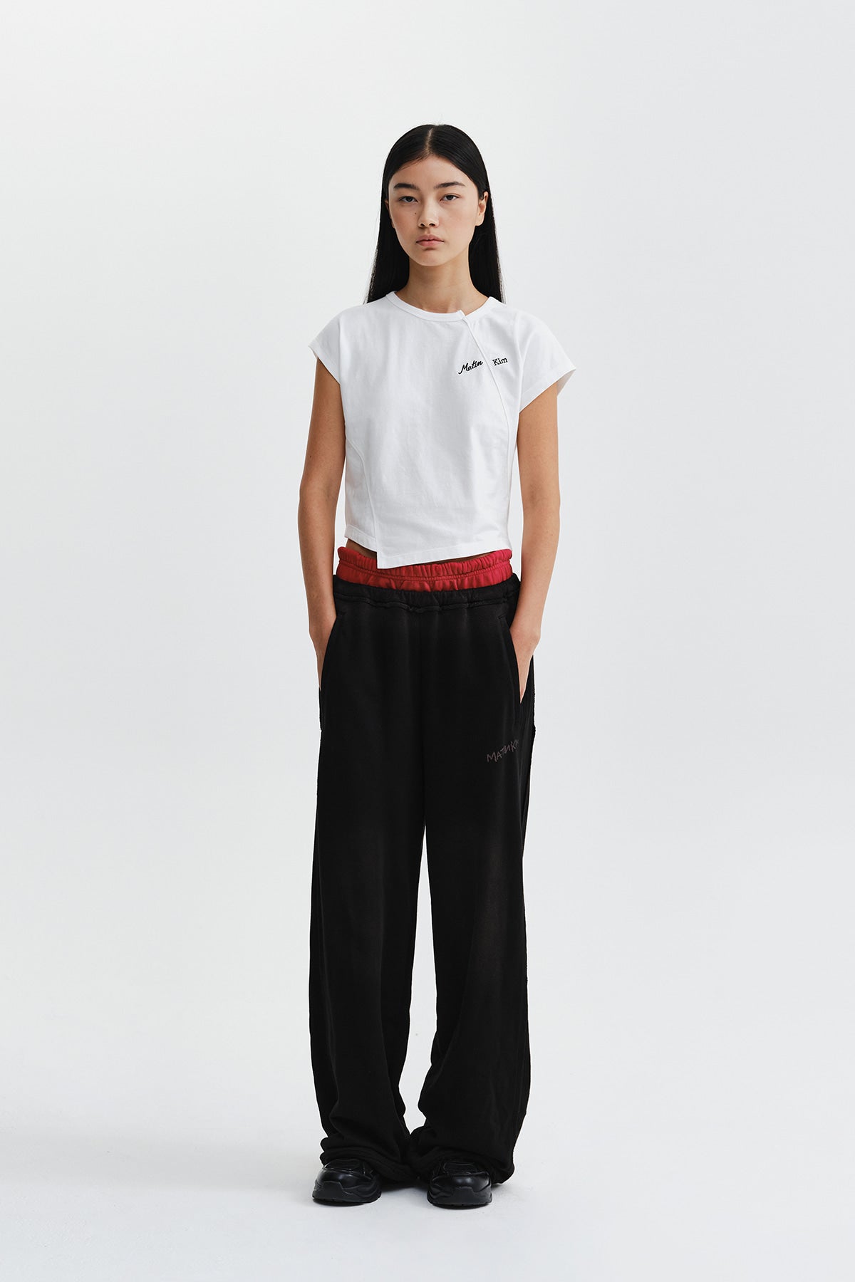 Matin Kim - Curved Cut Slim Top (Ivory) product image 10 | TRAB K-Fashion Australia