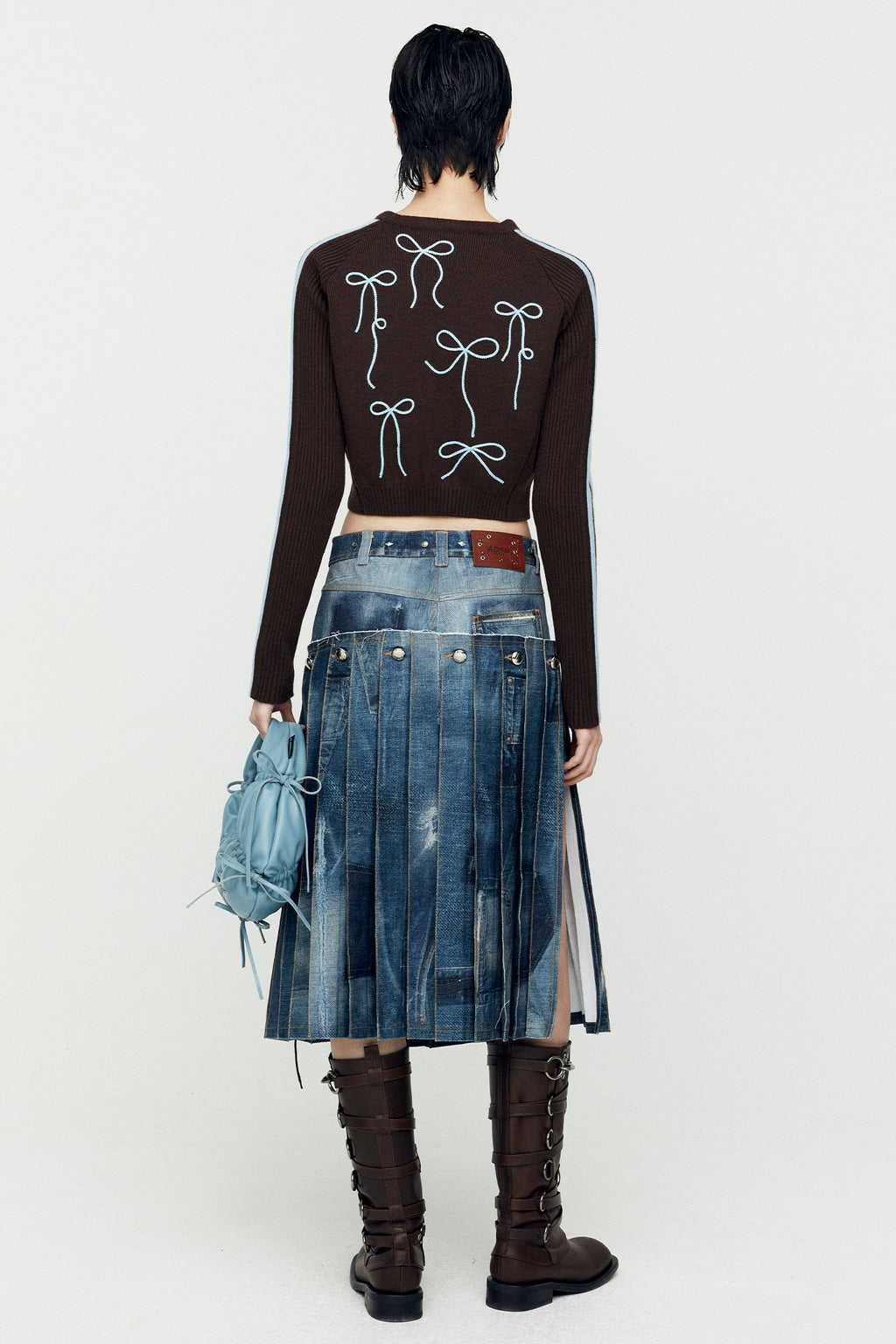 Andersson Bell - Ribbon Embroidery Knit Cardigan (Blue) product image 2 | TRAB K-Fashion Australia