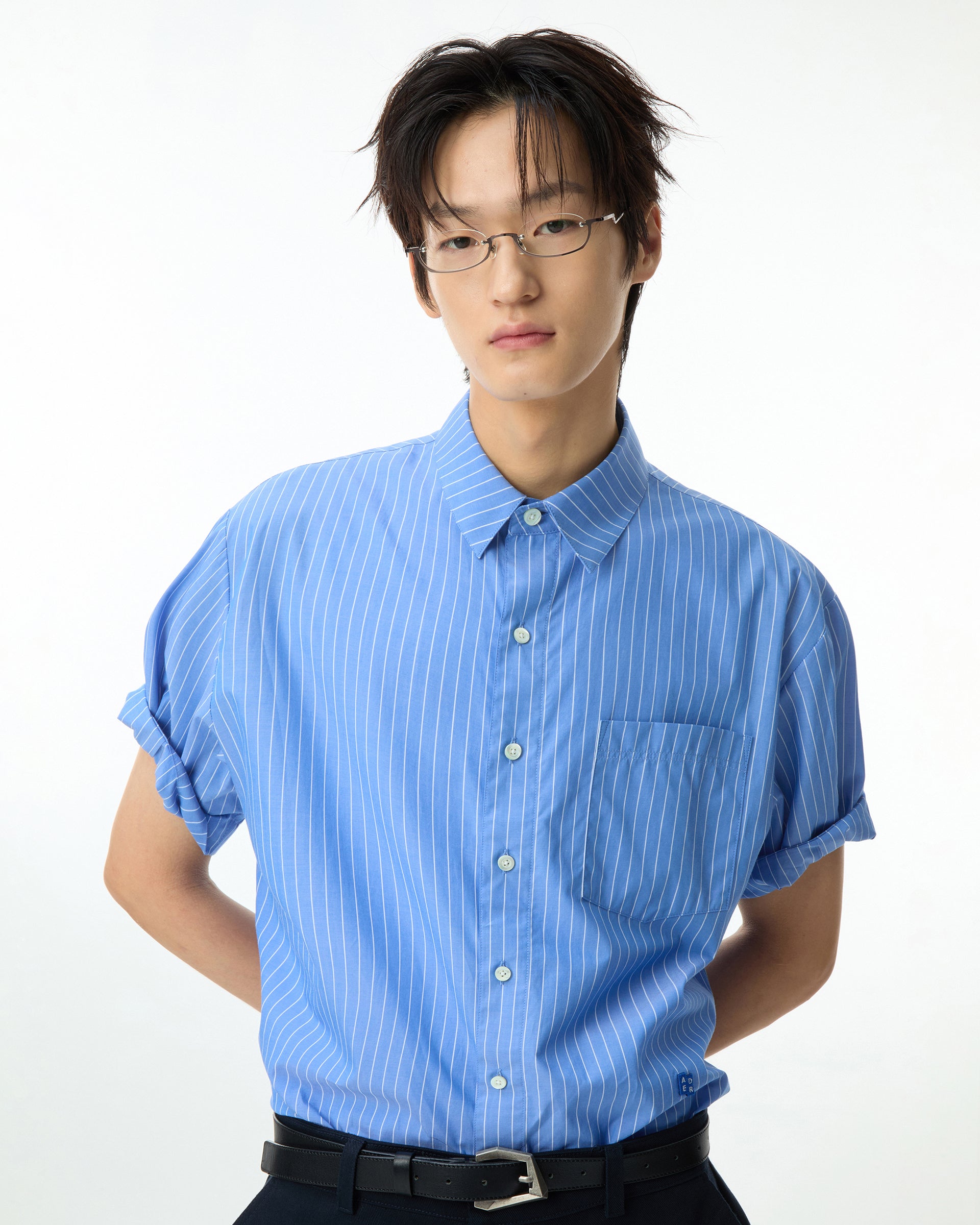 Ader Error - Sig; BL Tag half sleeve shirts 01 (Stripe) product image 4 | TRAB K-Fashion Australia
