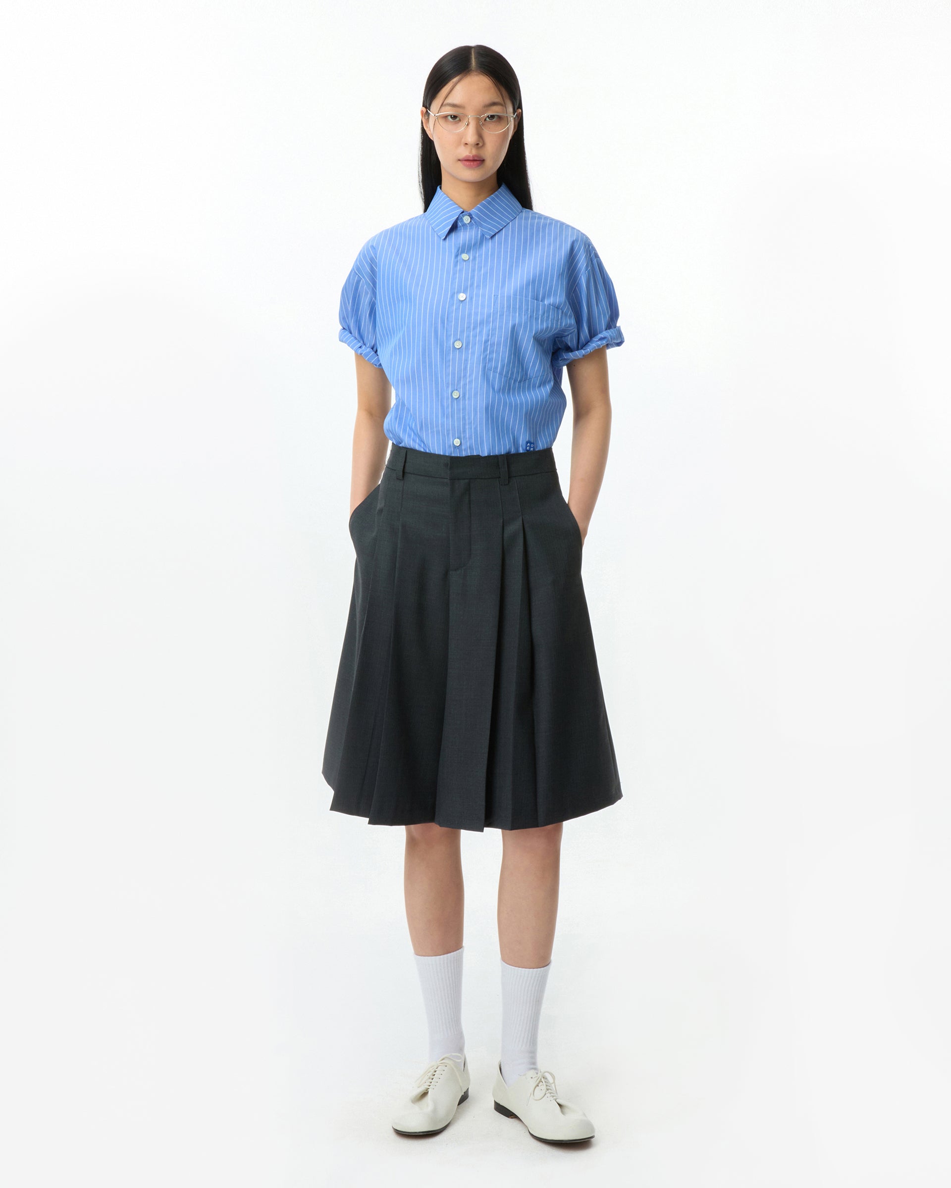 Ader Error - Sig; BL Tag half sleeve shirts 01 (Stripe) product image 1 | TRAB K-Fashion Australia