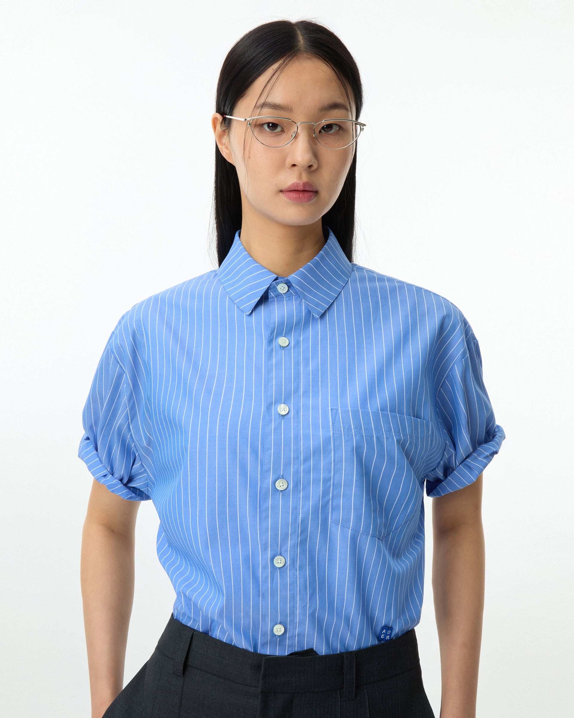 Ader Error - Sig; BL Tag half sleeve shirts 01 (Stripe) product image 2 | TRAB K-Fashion Australia