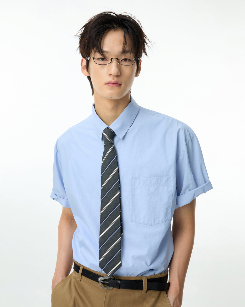 Ader Error - Sig; BL Tag half sleeve shirts 01 (Sky blue) product image 14 | TRAB K-Fashion Australia