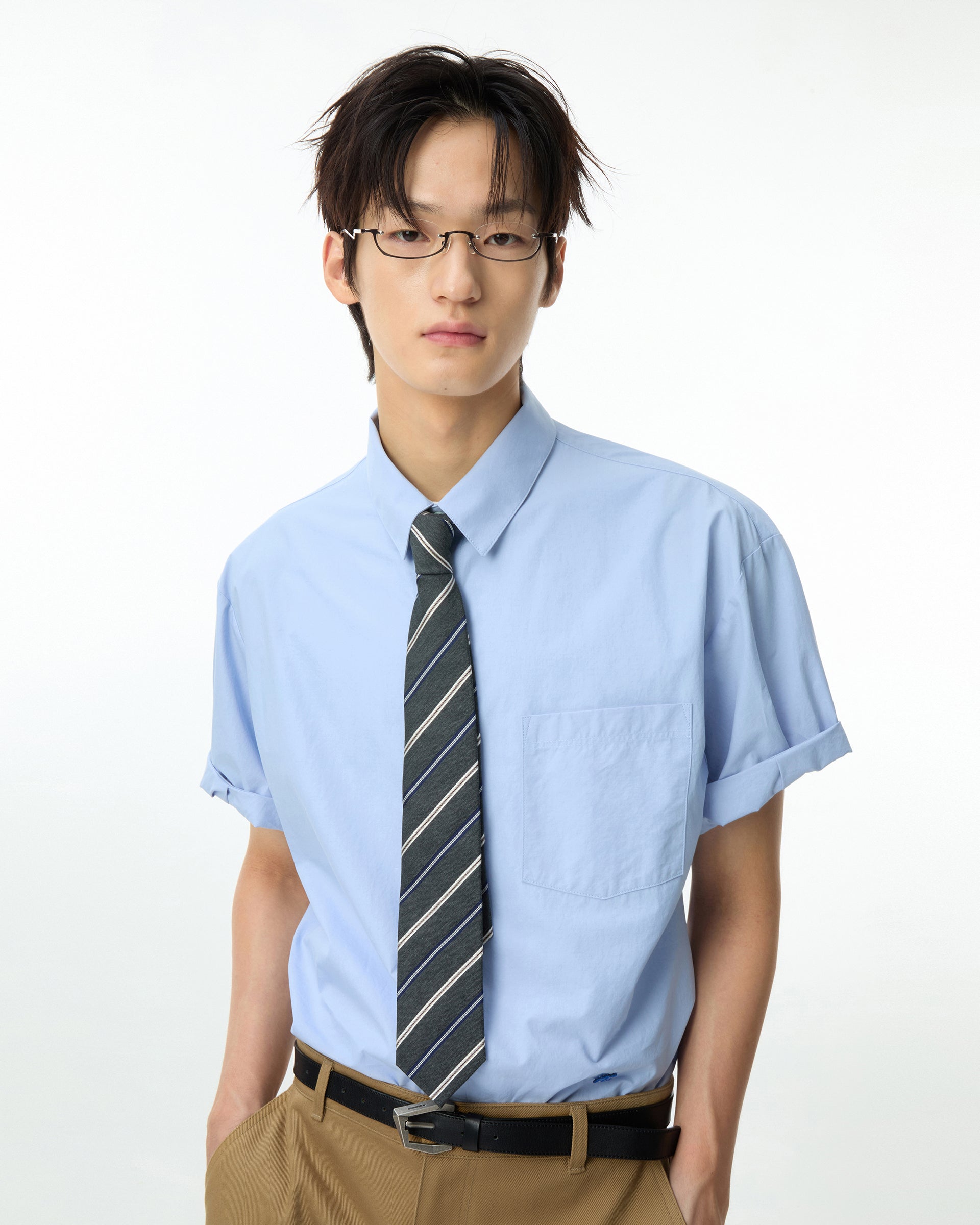 Ader Error - Sig; BL Tag half sleeve shirts 01 (Sky blue) product image 14 | TRAB K-Fashion Australia