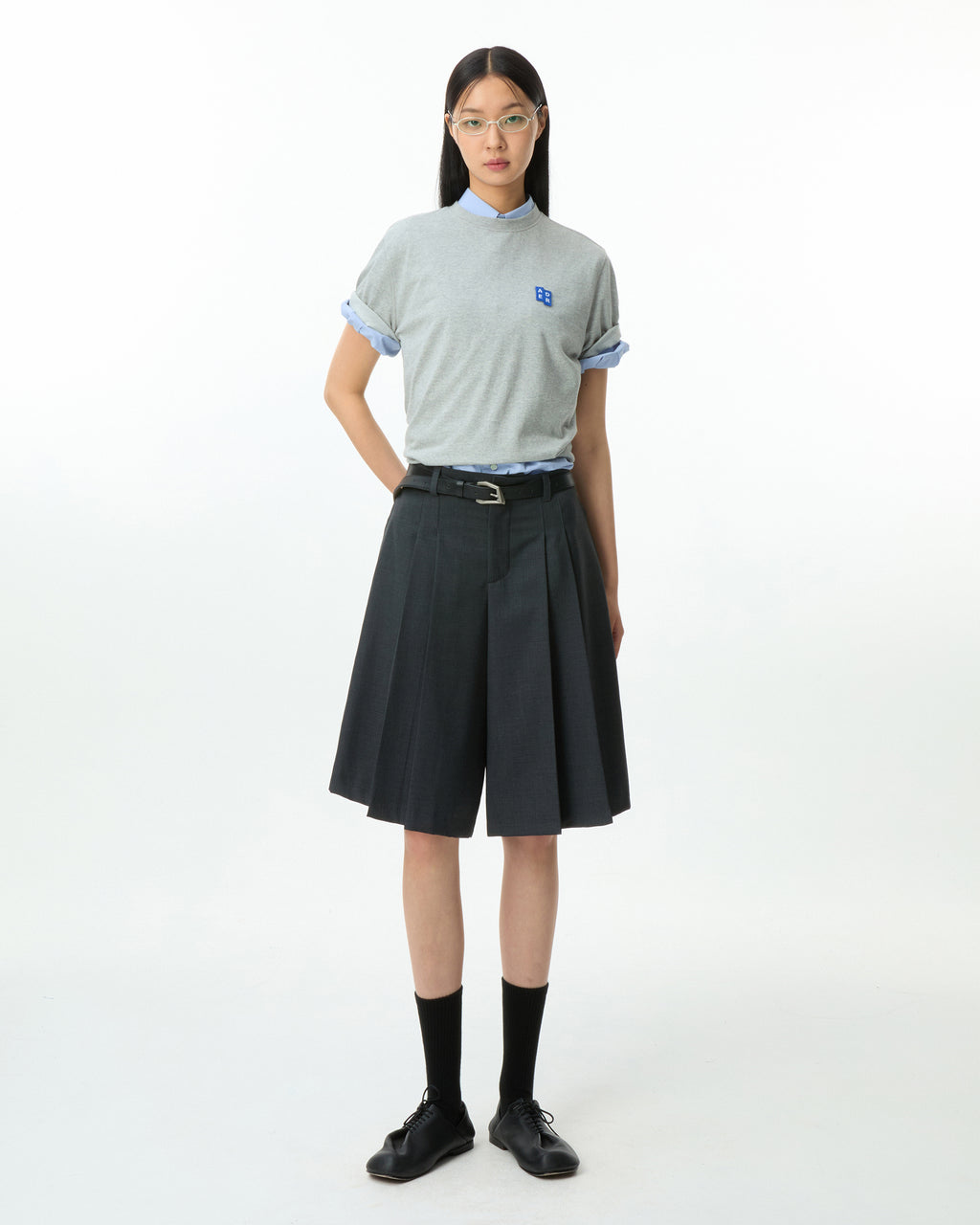 Ader Error - Sig; BL Tag half sleeve shirts 01 (Sky blue) product image 3 | TRAB K-Fashion Australia