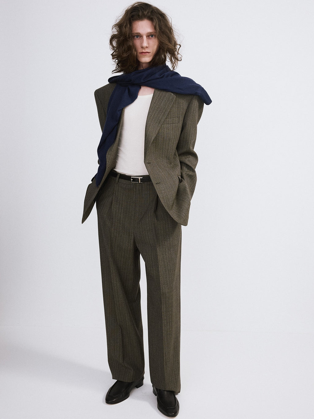 Recto - Broken Harringbone Suit Jacket (Dark Khaki) product image 1 | TRAB K-Fashion Australia