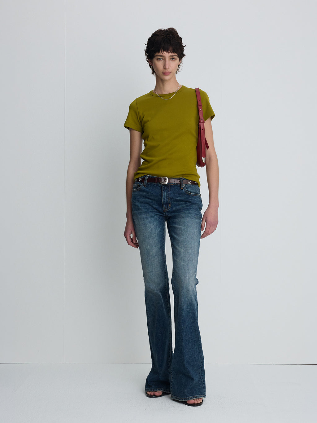 Tonywack - Low-Rise Denim Bootcut Trousers (Washed Mid Blue) product image 6 | TRAB K-Fashion Australia