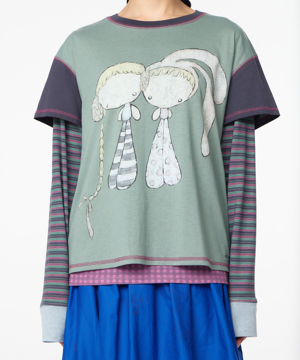 Coyseio - Color Block Graphic T-Shirt (Green) product image 3 | TRAB K-Fashion Australia