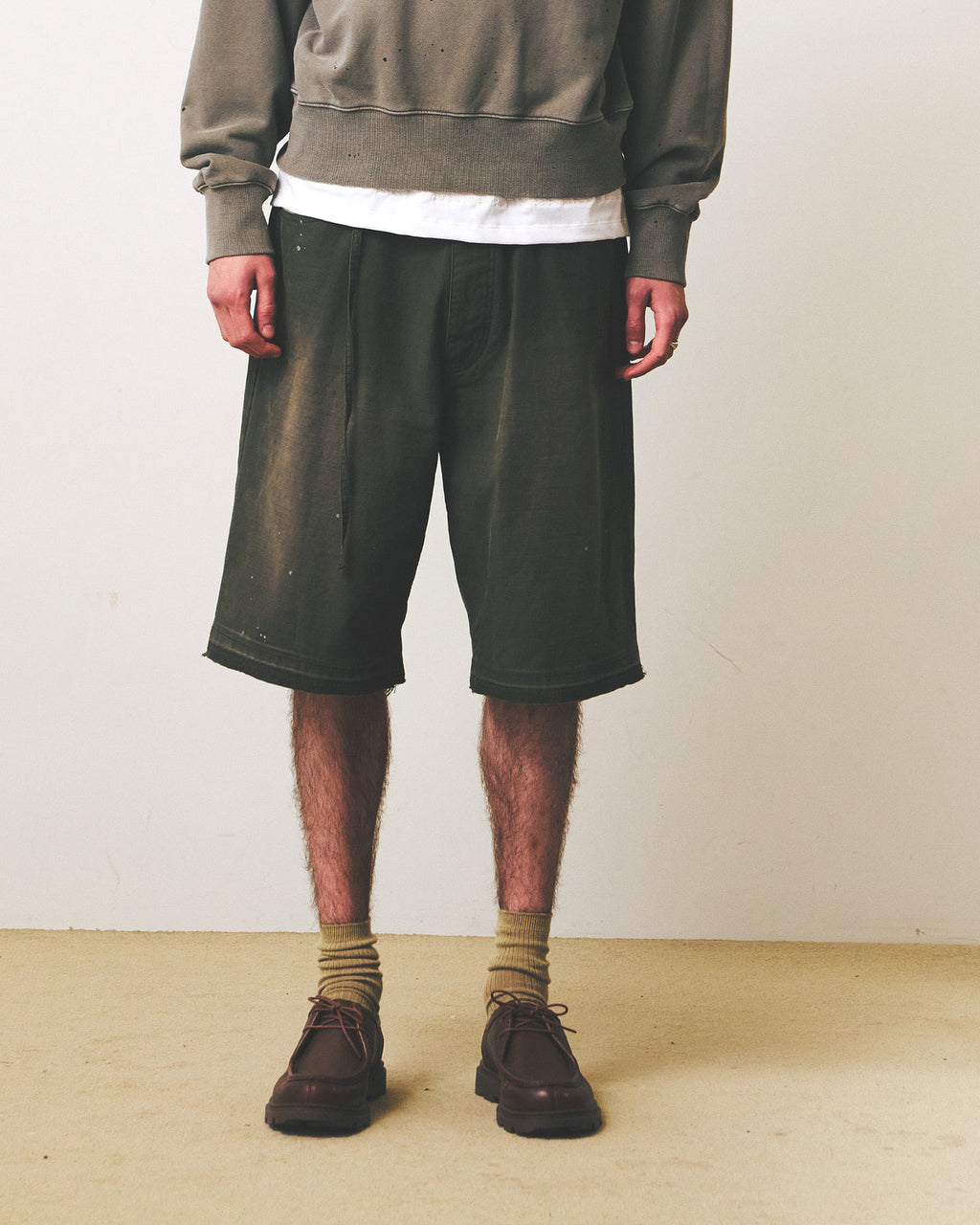 Eastlogue - Curved Outlaw Shorts (Vintage Olive) product image 2 | TRAB K-Fashion Australia