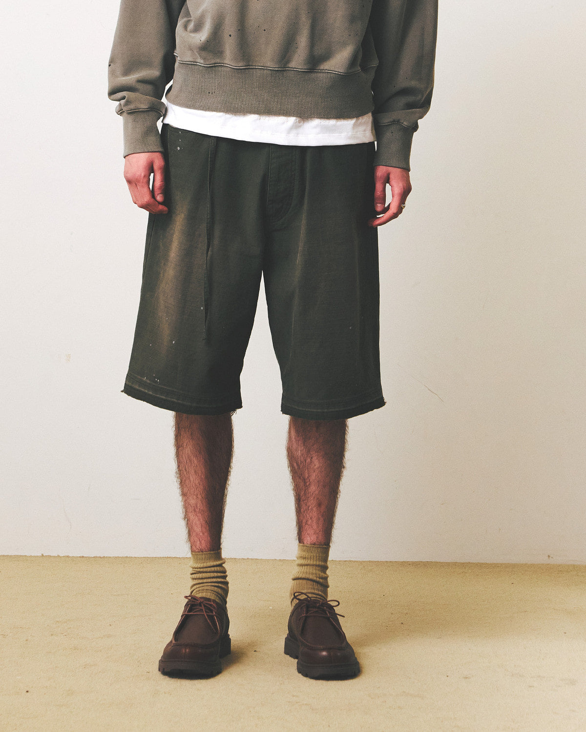 Eastlogue - Curved Outlaw Shorts (Vintage Olive) product image 2 | TRAB K-Fashion Australia
