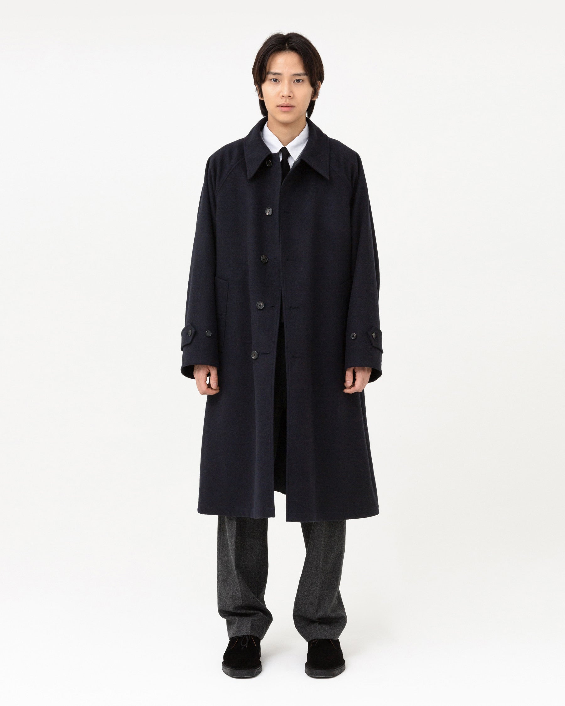 Brownyard - Reversible Balmacaan Coat (Dark Navy) product image 4 | TRAB K-Fashion Australia