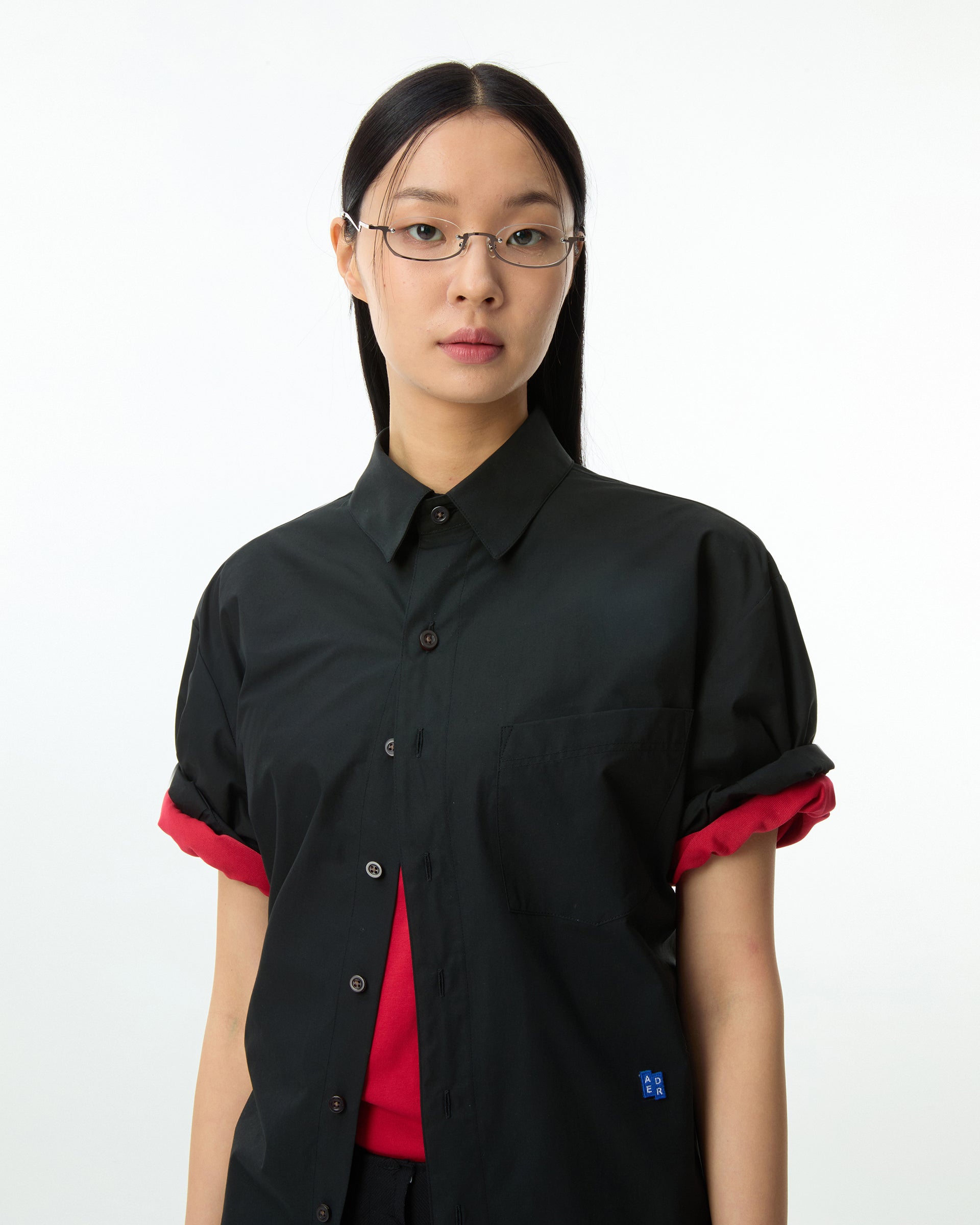 Ader Error - Sig; BL Tag half sleeve shirts 01 (Noir) product image 2 | TRAB K-Fashion Australia