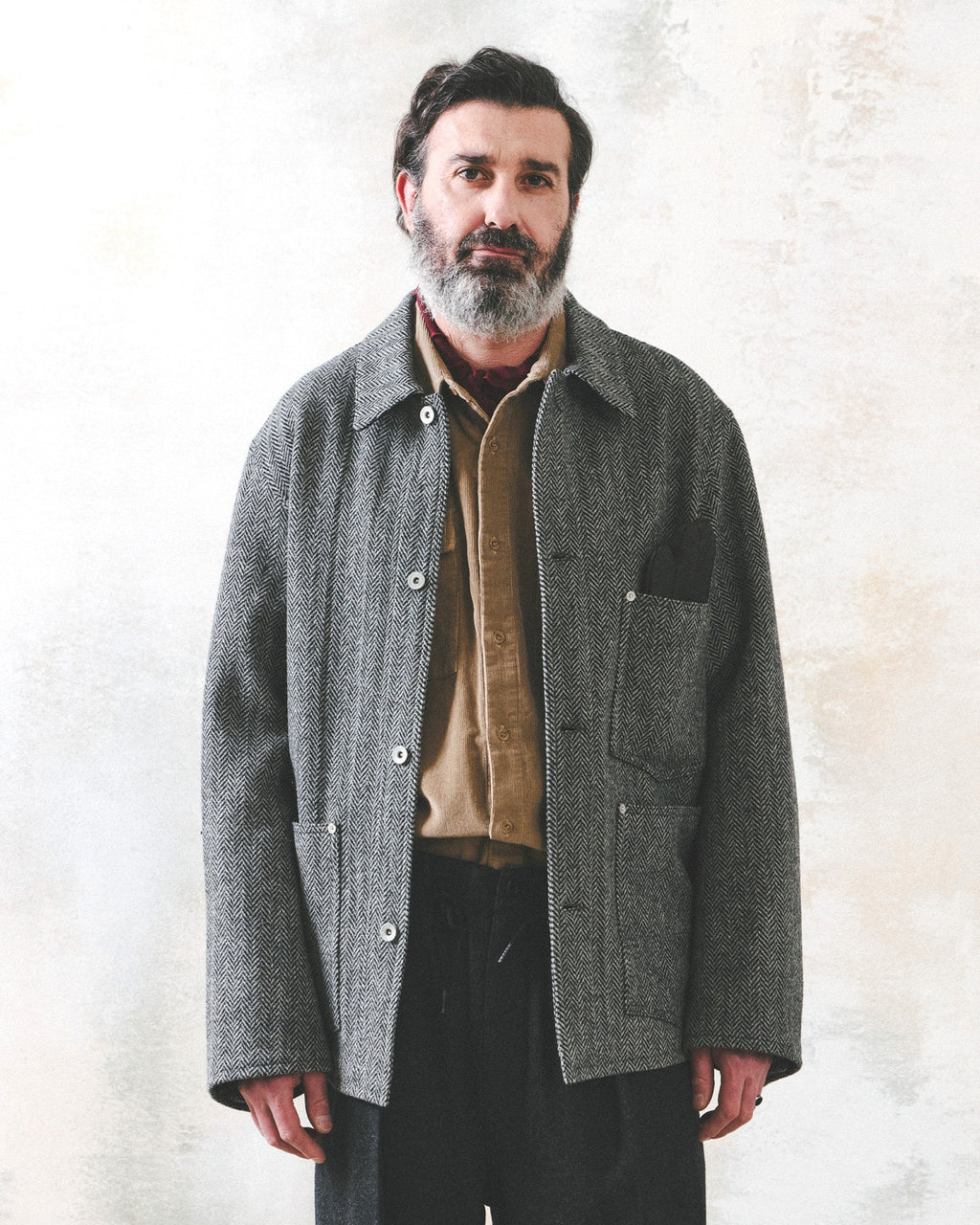 Eastlogue - Railman Work Jacket (Black Wool Herringbone) product image 2 | TRAB K-Fashion Australia