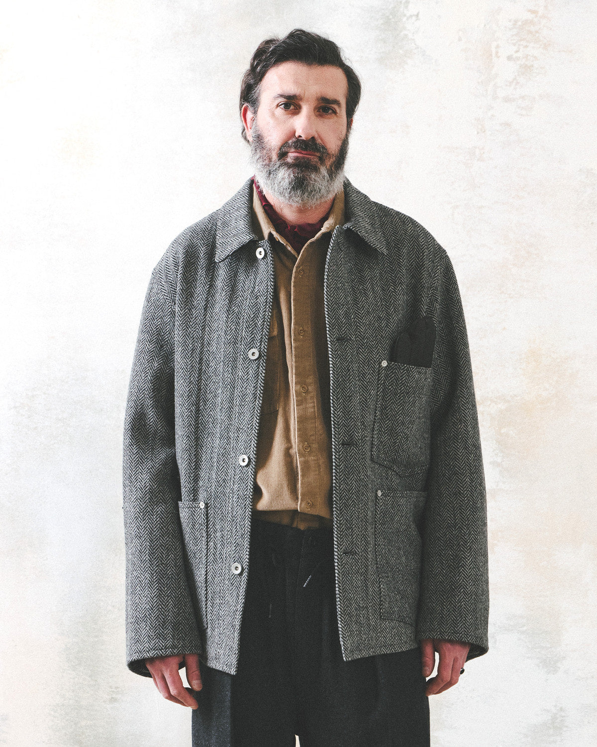 Eastlogue - Railman Work Jacket (Black Wool Herringbone) product image 2 | TRAB K-Fashion Australia