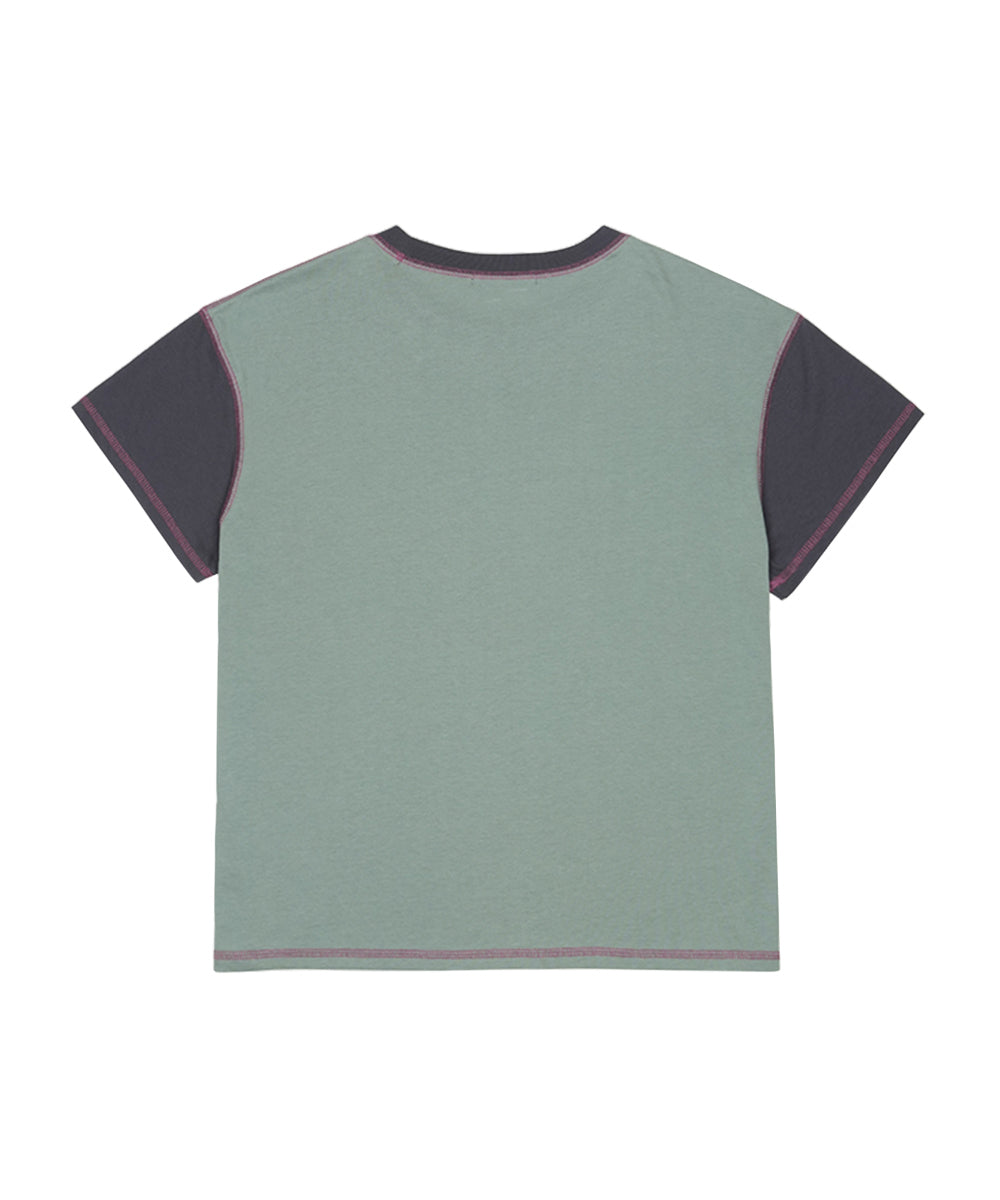 Coyseio - Color Block Graphic T-Shirt (Green) product image 9 | TRAB K-Fashion Australia