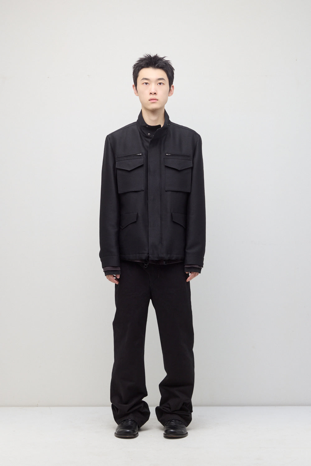 Hatchingroom - Silent M65 Jacket (Wool/Silk Black) product image 3 | TRAB K-Fashion Australia