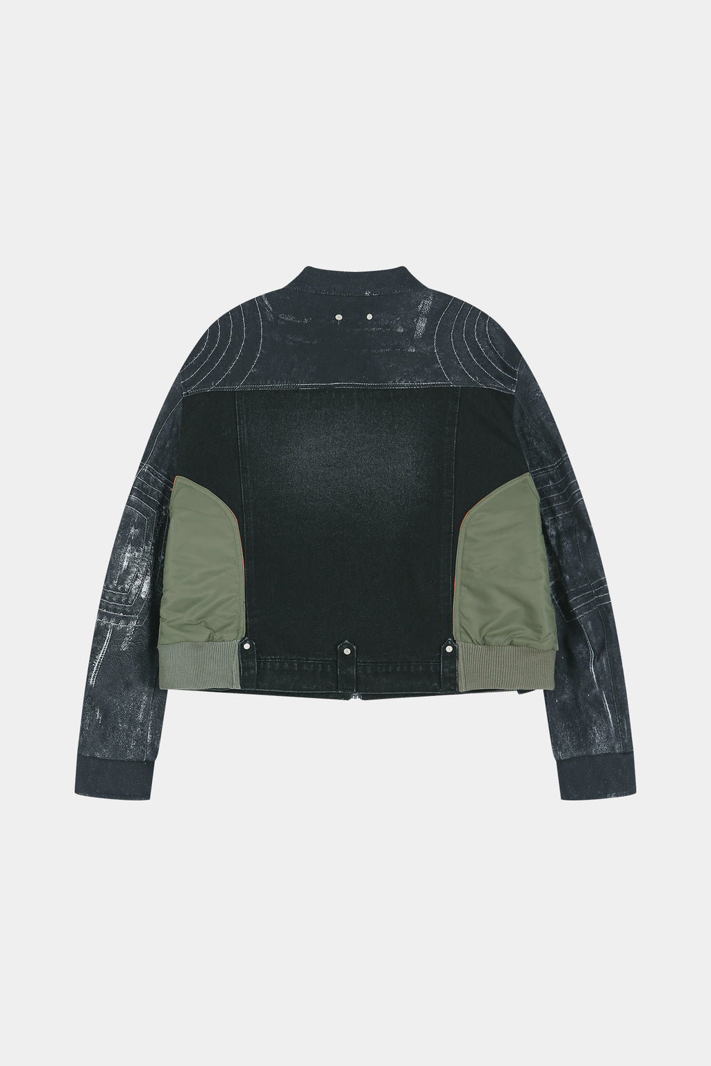 Andersson Bell - Nylon Patch Racing Denim Combo Jacket (black) (Black) product image 14 | TRAB K-Fashion Australia
