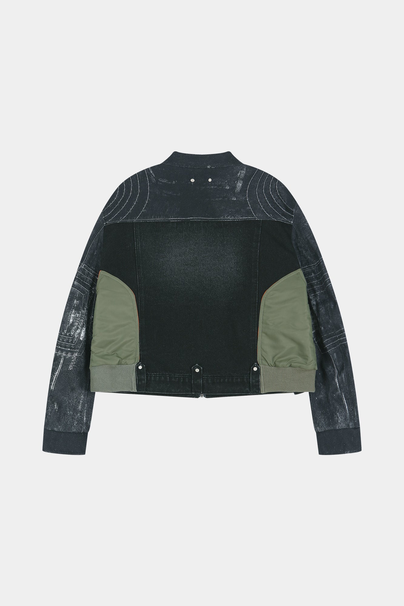 Andersson Bell - Nylon Patch Racing Denim Combo Jacket (black) (Black) product image 14 | TRAB K-Fashion Australia