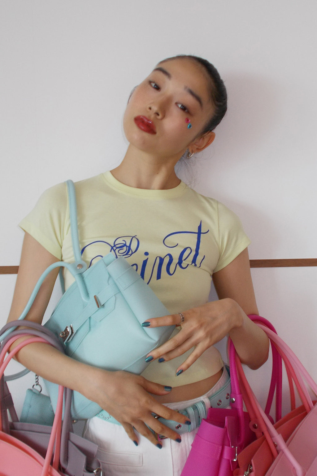 Deinet - Rose Typo Graphic T-Shirt (Light Yellow) product image 2 | TRAB K-Fashion Australia