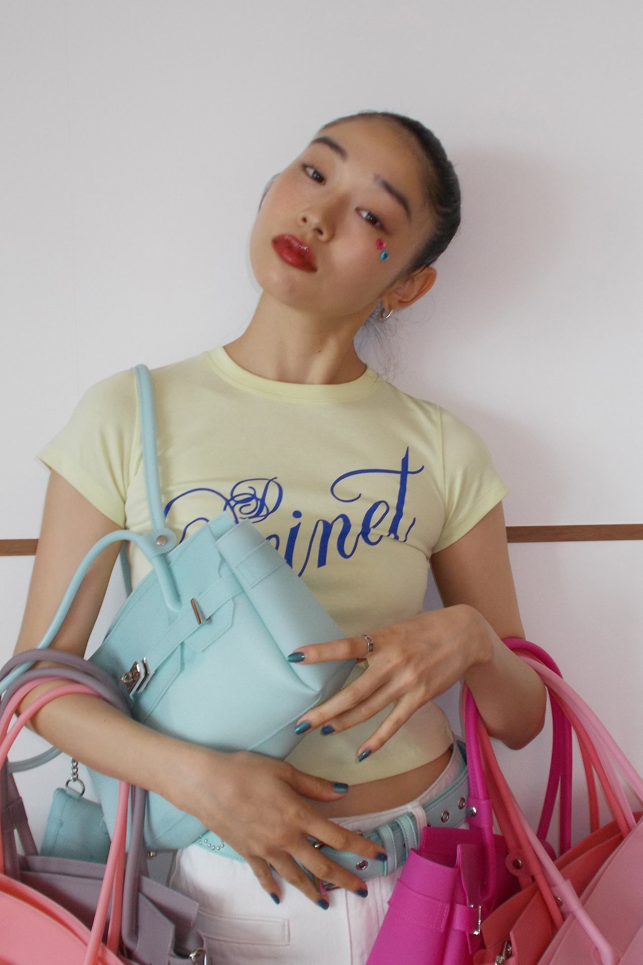 Deinet - Rose Typo Graphic T-Shirt (Light Yellow) product image 2 | TRAB K-Fashion Australia