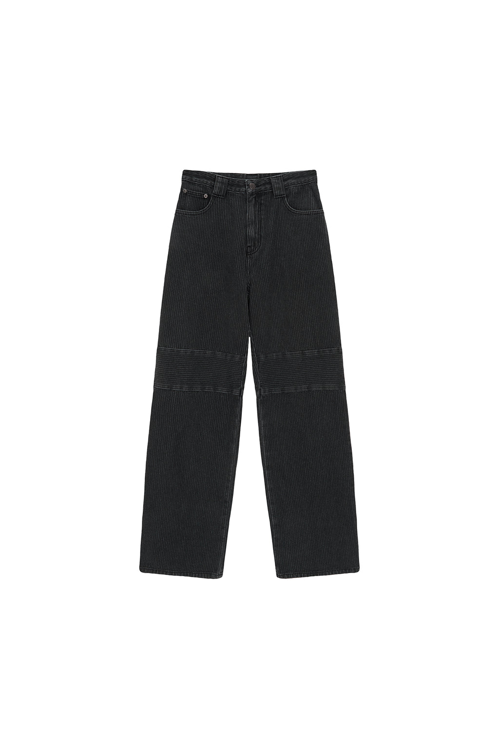 Matin Kim - Knee Point Stripe Denim Pants (Grey) product image 1 | TRAB K-Fashion Australia