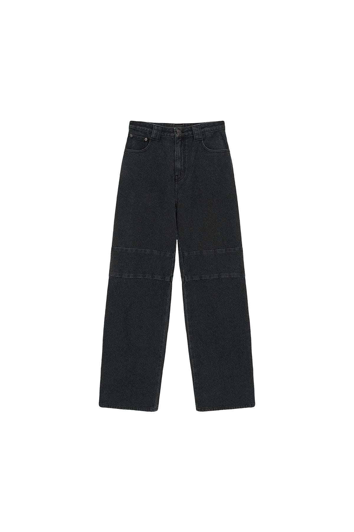 Matin Kim - Knee Point Stripe Denim Pants (Grey) product image 1 | TRAB K-Fashion Australia