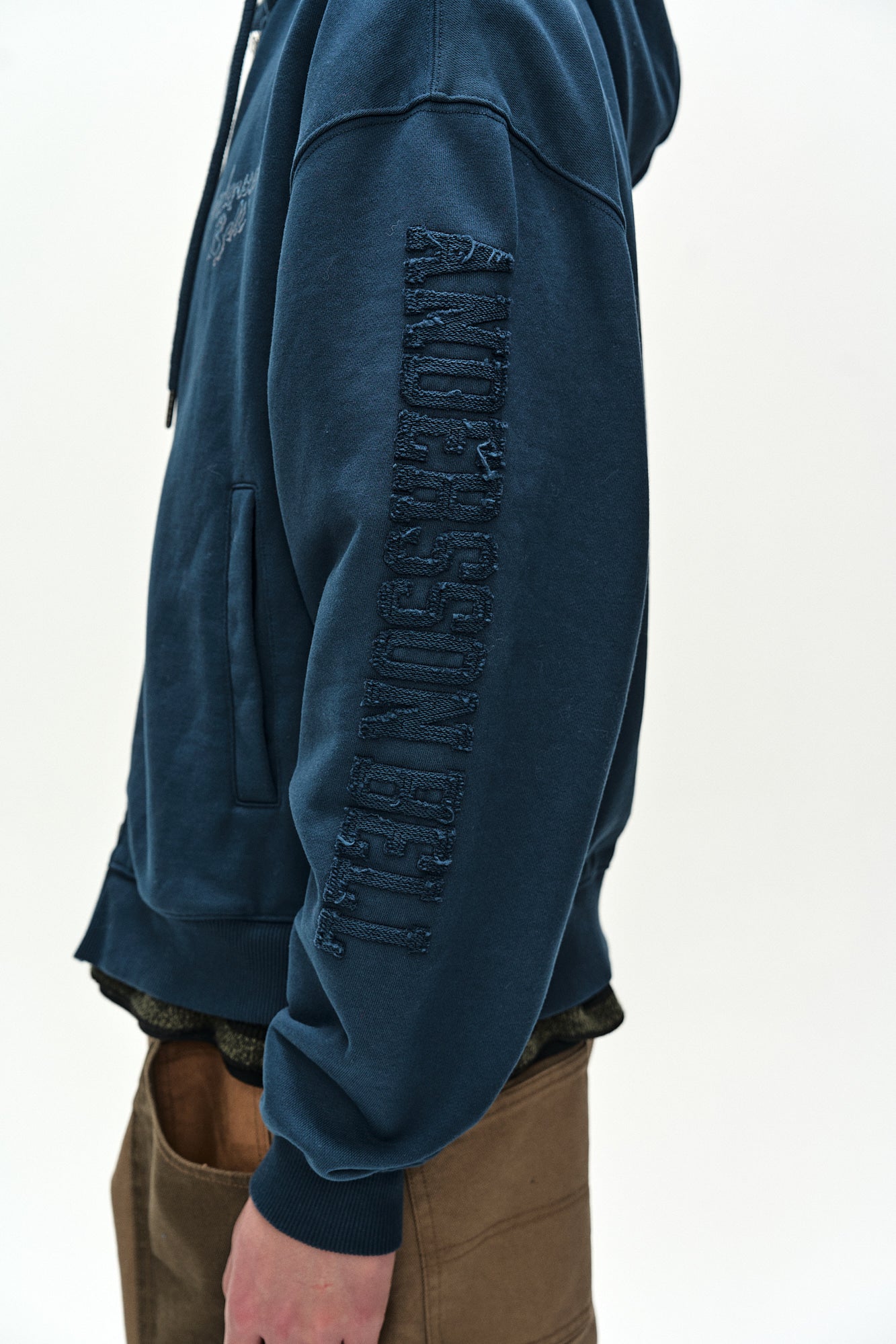 Andersson Bell - (essential) Unisex Patchwork Liquid Logo Hood Zip-Up (deep Blue) (Deep Blue) product image 7 | TRAB K-Fashion Australia