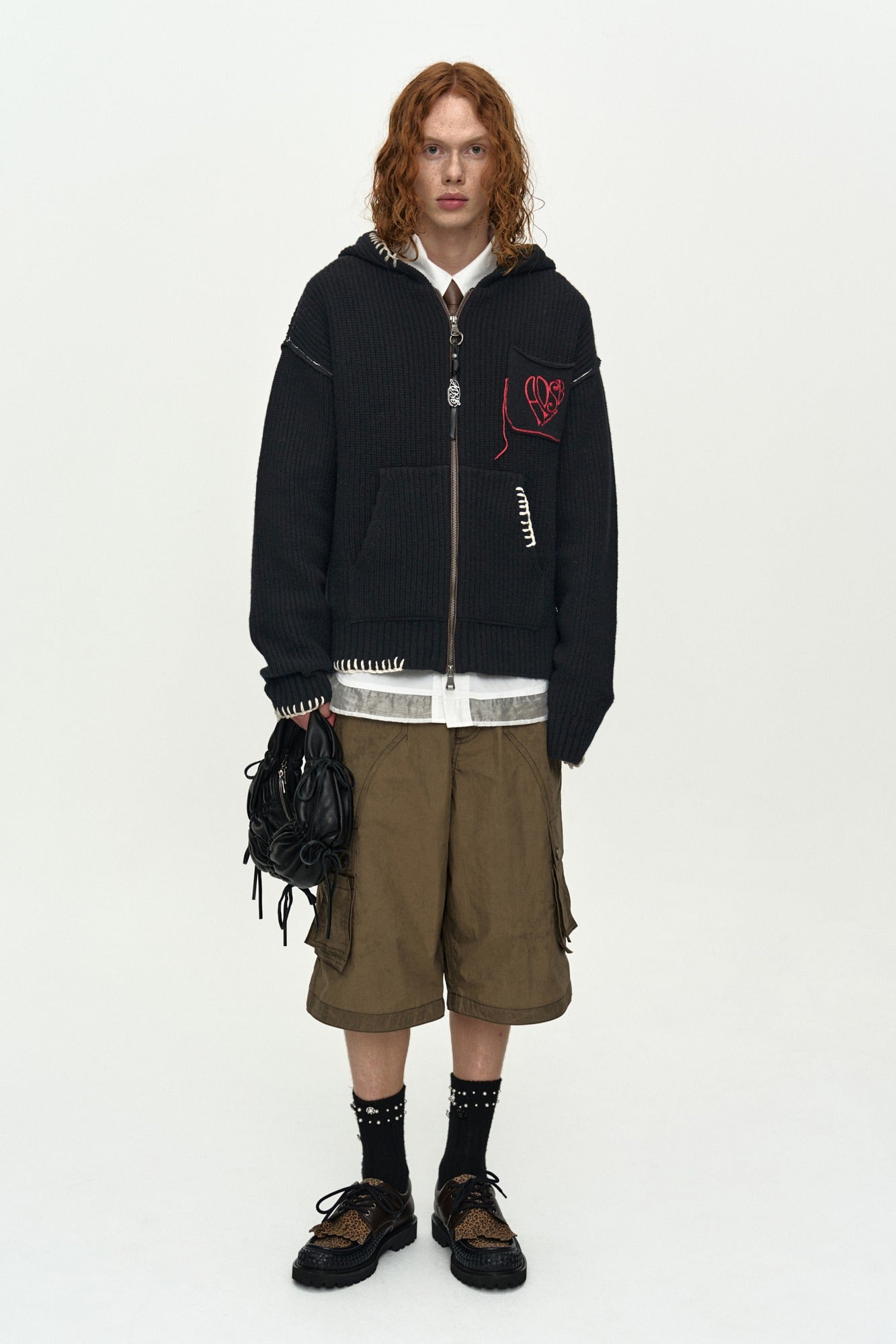 Andersson Bell - Unisex Heart Logo Hood Zip-Up Sweater (Black) product image 1 | TRAB K-Fashion Australia