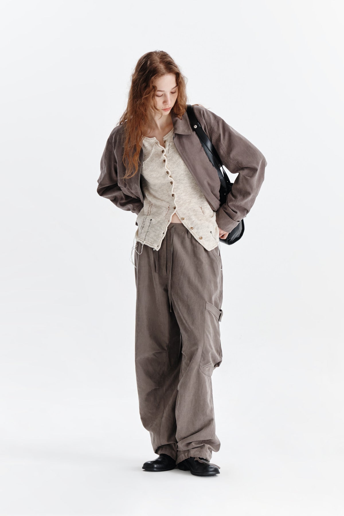 Matin Kim - Soft Washed Cargo Pants (Khaki Brown) product image 9 | TRAB K-Fashion Australia