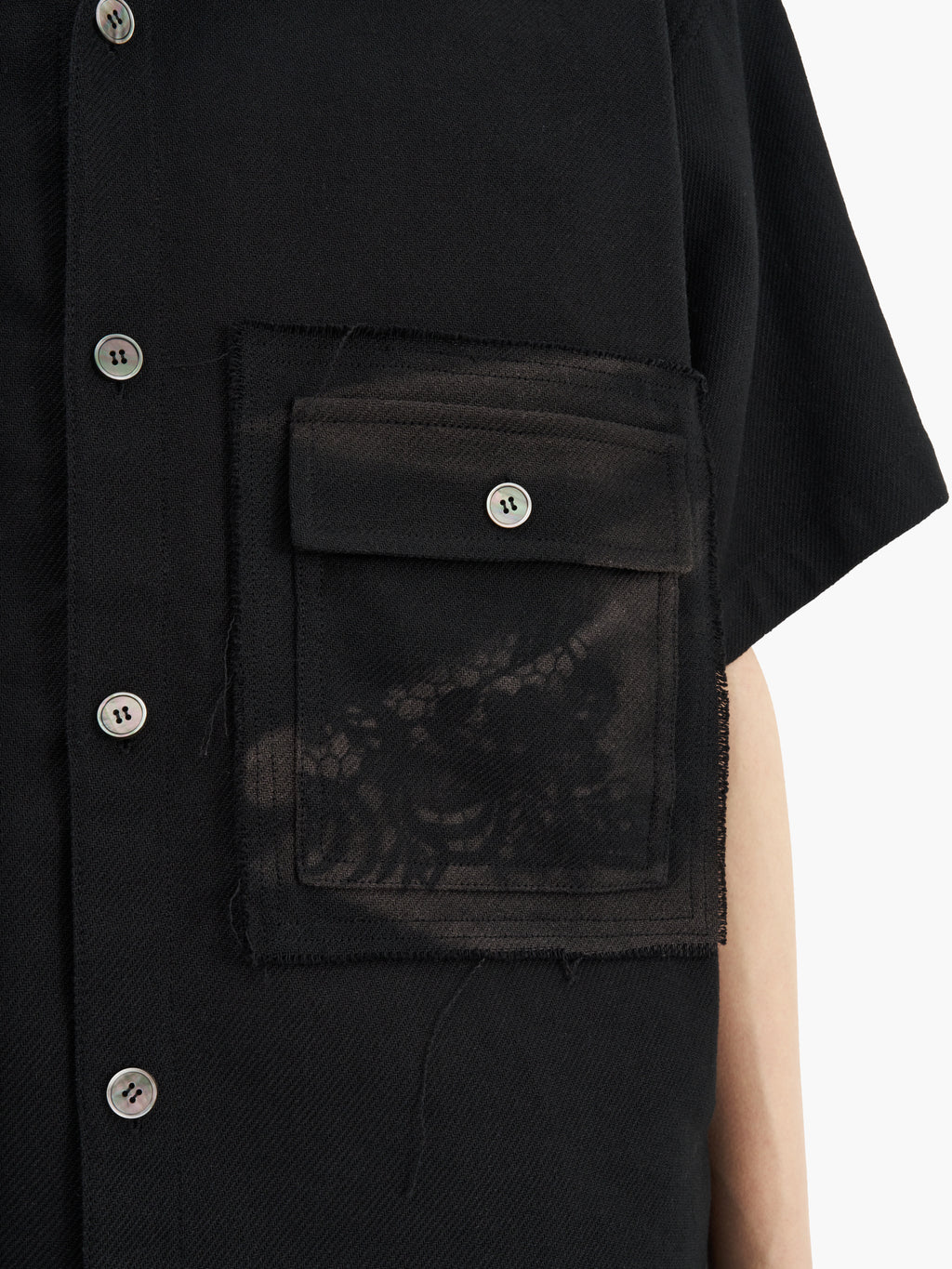 Jiyong Kim - Sun-Bleached Patch Pocket Shirt (Black) product image 2 | TRAB K-Fashion Australia