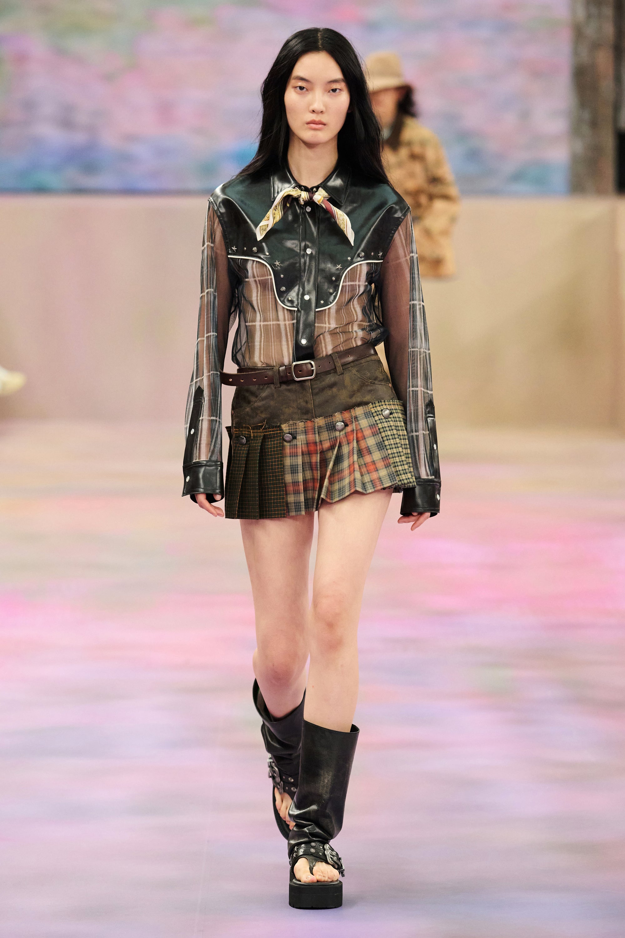 Andersson Bell - Molly Faux-Leather Micro Detachable Skort (Multi) product image 7 | TRAB K-Fashion Australia
