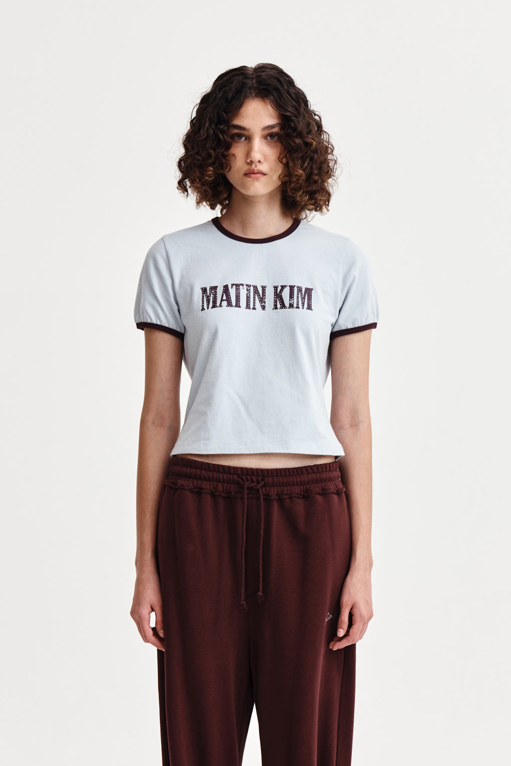 Matin Kim - Stud Logo Ringer Top (Smoke Blue) product image 6 | TRAB K-Fashion Australia
