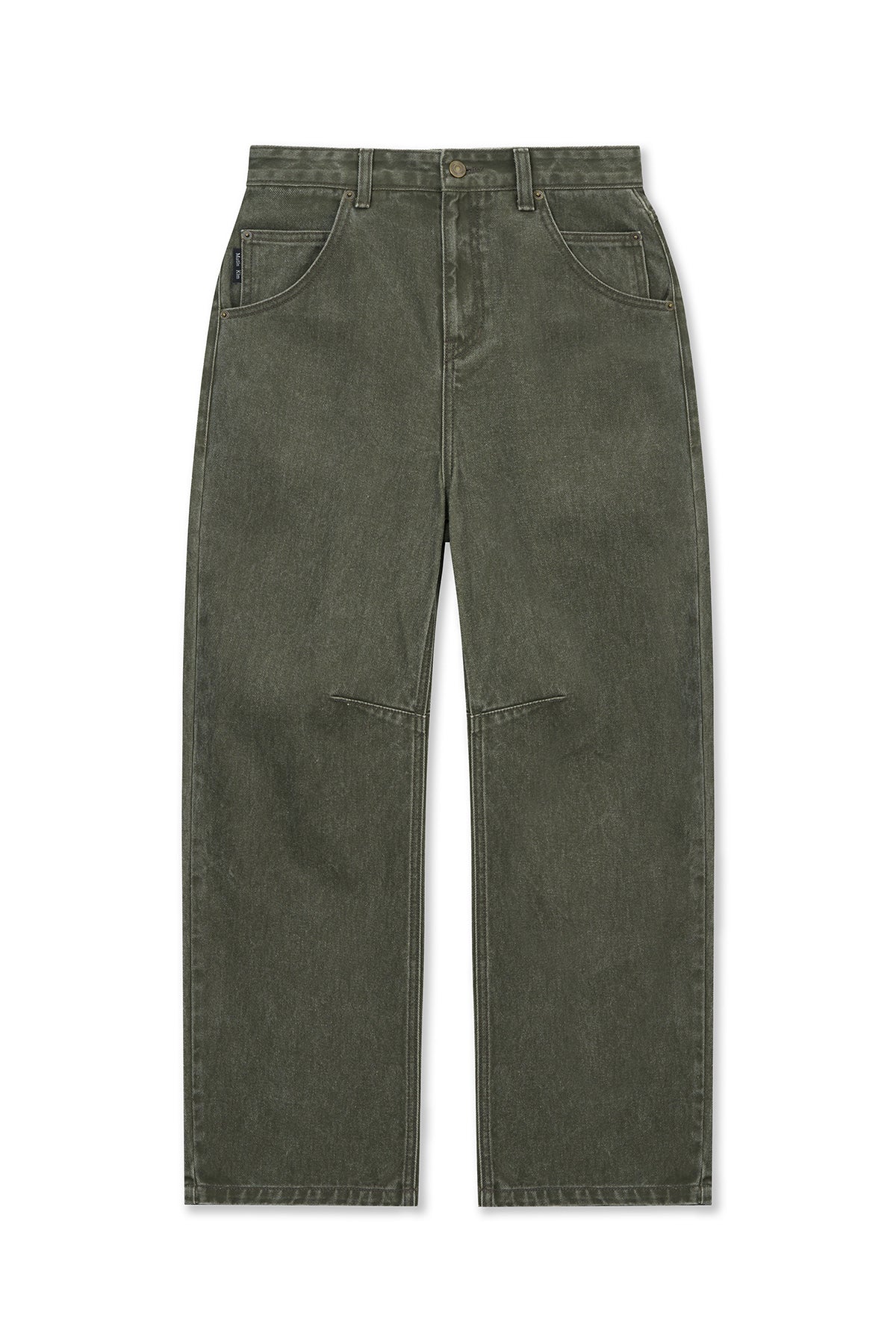 Matin Kim - Dart Point Denim Pants (Khaki) product image 1 | TRAB K-Fashion Australia
