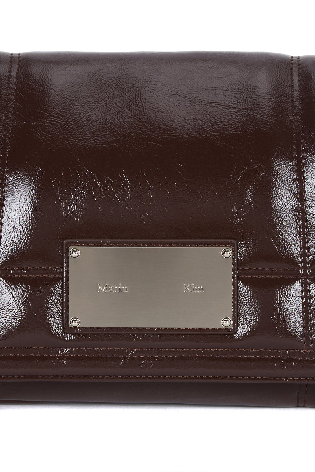 Matin Kim - Glossy Quilting Medium Chain Bag (Dark Brown) product image 3 | TRAB K-Fashion Australia
