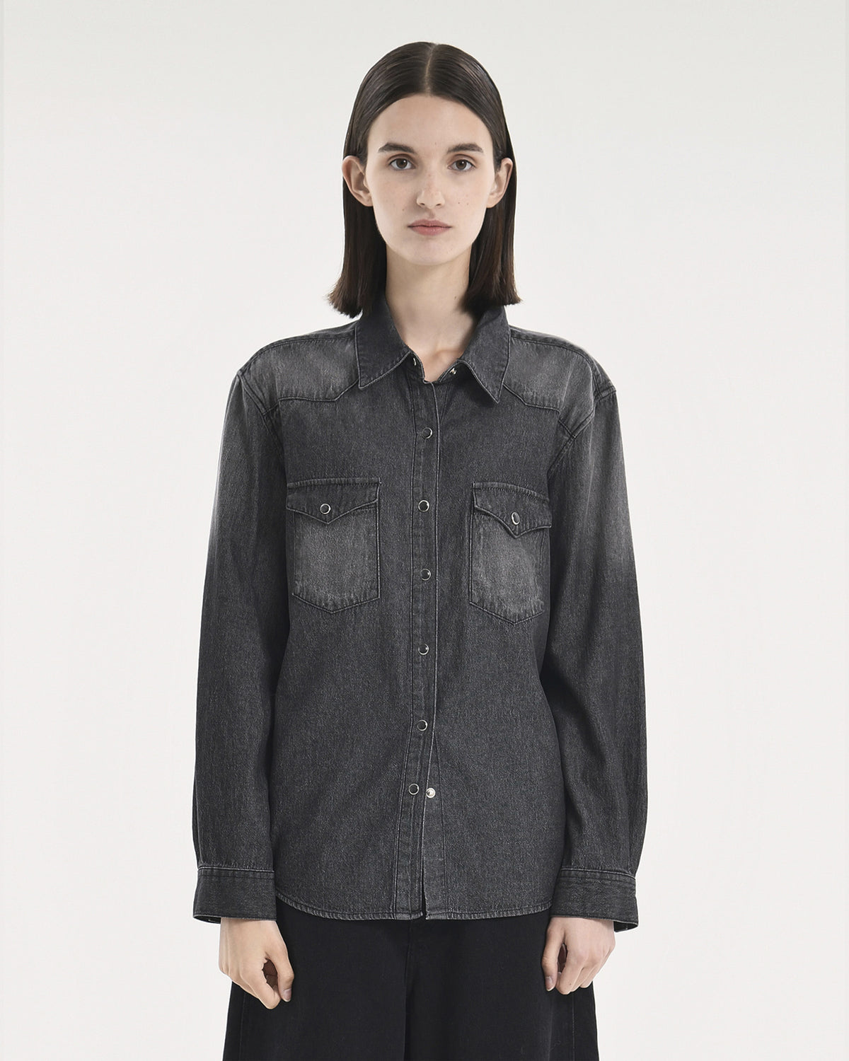 Brownyard - Denim Western Shirt (Black) product image 1 | TRAB K-Fashion Australia