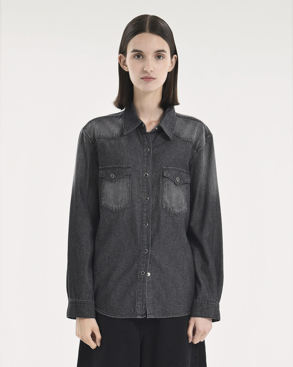 Brownyard - Denim Western Shirt (Black) product image 1 | TRAB K-Fashion Australia