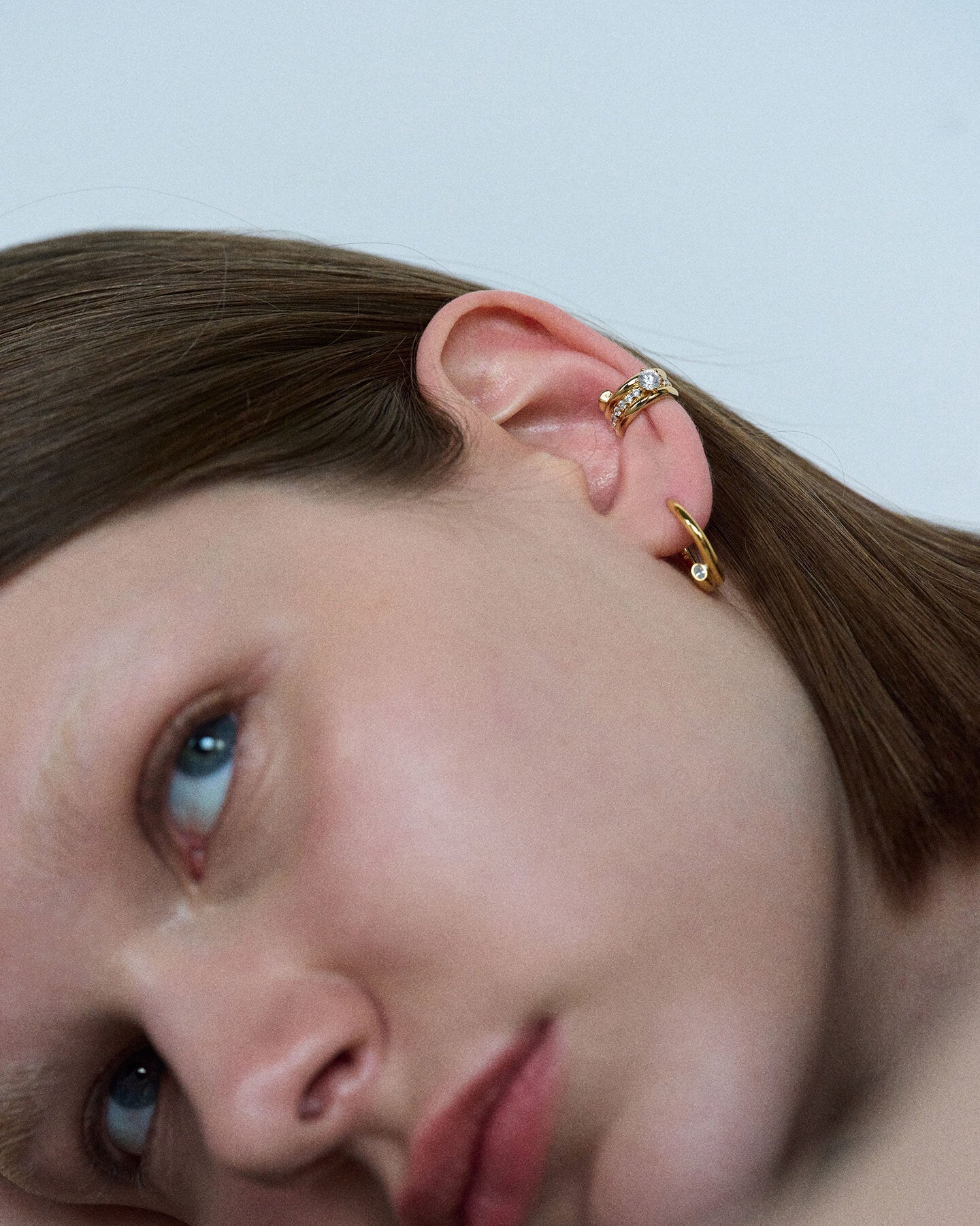 Numbering - Coil Spiral Pave Ear Cuff / 6 Prong #8105 product image 4 | TRAB K-Fashion Australia