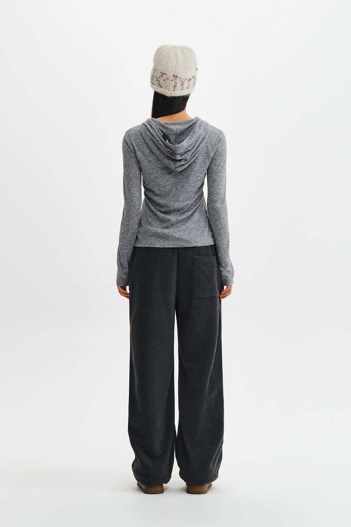 Matin Kim - Double Layer Button Hood Top (Grey) product image 10 | TRAB K-Fashion Australia