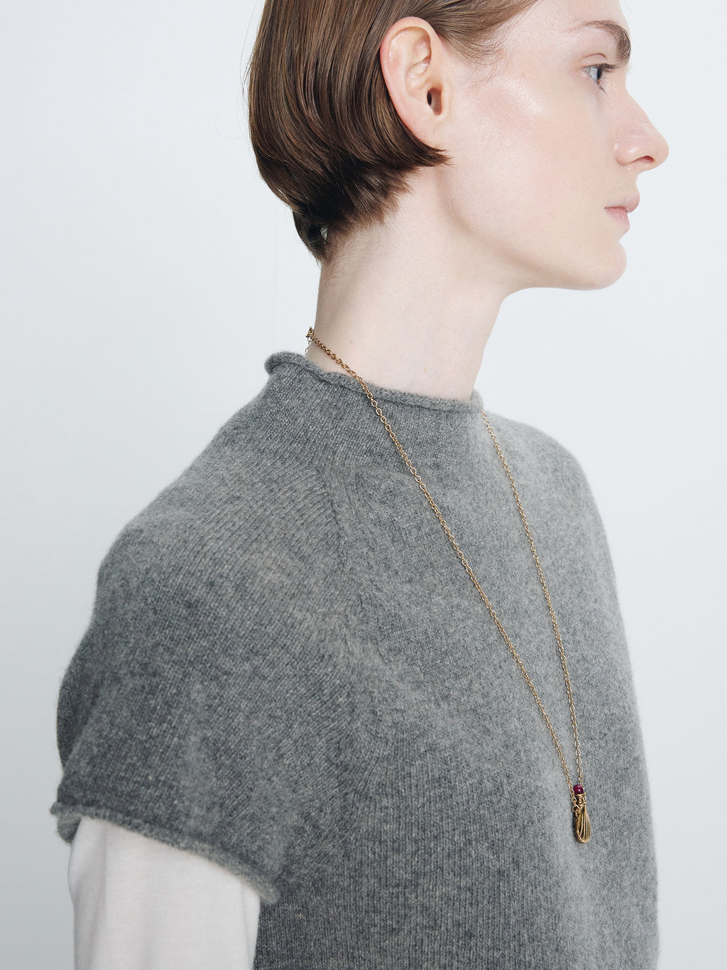 Tonywack - Superfine Wool Cropped Sweater (Warm Grey) product image 8 | TRAB K-Fashion Australia