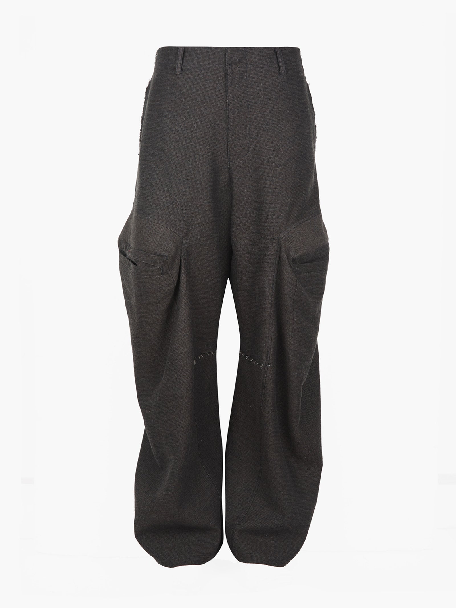 Jiyong Kim - Raw Edged 3D Pocket Trousers (Brown) product image 9 | TRAB K-Fashion Australia
