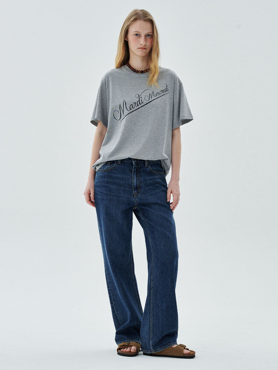 Mardi Mercredi - [Pre-Order – Ships August 14] Essential Wide Denim Pants (Deepblue) product image 1 | TRAB K-Fashion Australia