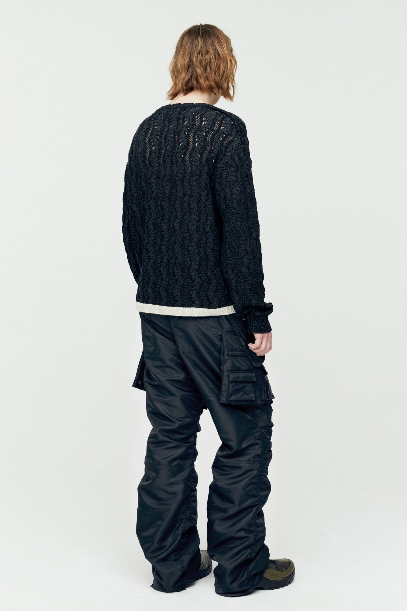 Andersson Bell - Two Tone Wave Crew-Neck Sweater (Black) product image 3 | TRAB K-Fashion Australia