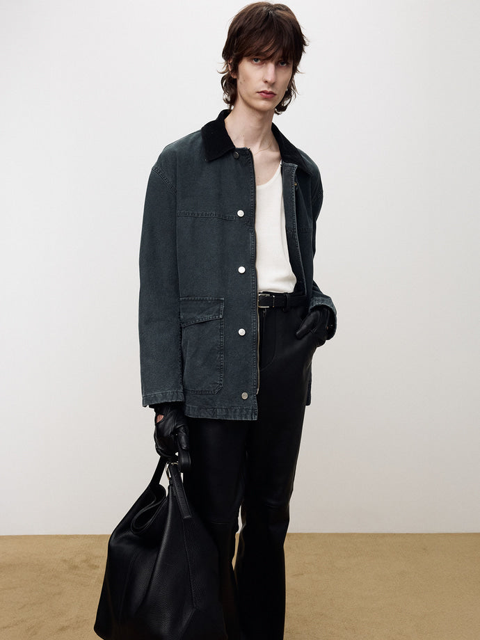 Tonywack - Garment Washed Chore Jacket (Faded Navy) product image 1 | TRAB K-Fashion Australia