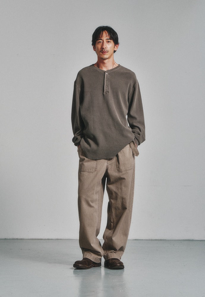 Art if acts - Garment Dyed Waffle Henley (Mud Brown) product image 1 | TRAB K-Fashion Australia