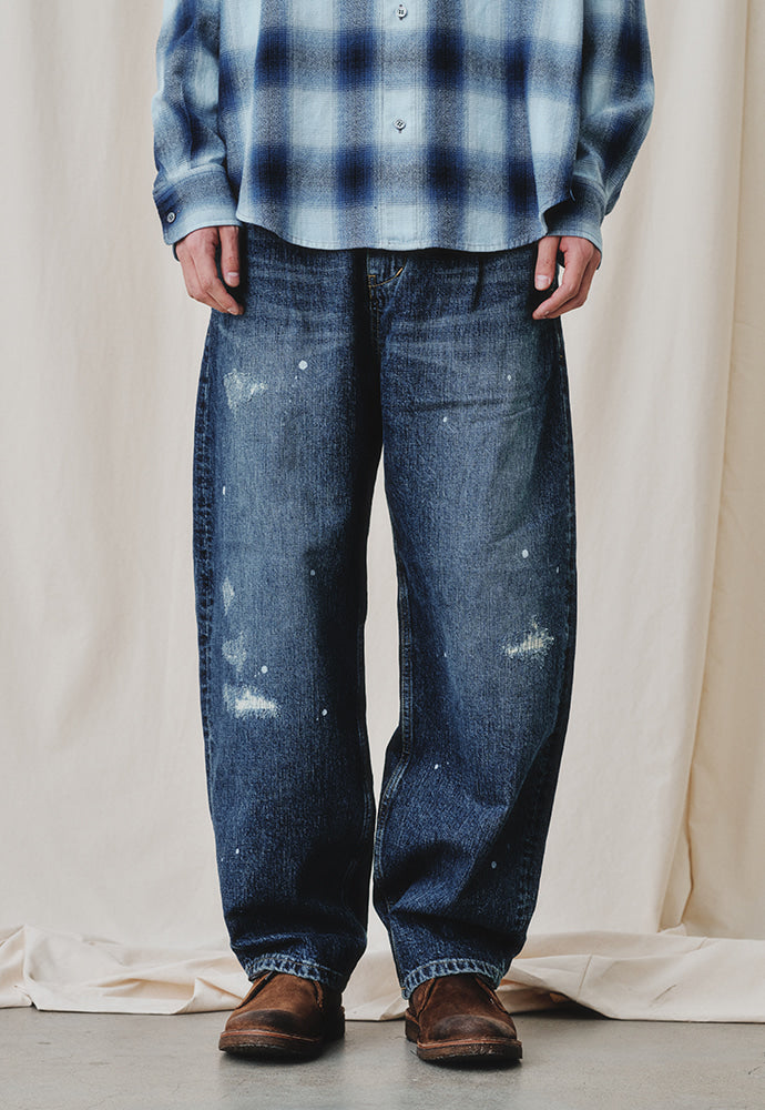 Art if acts - Damaged One Tuck Curve Denim Pants (Indigo) product image 5 | TRAB K-Fashion Australia