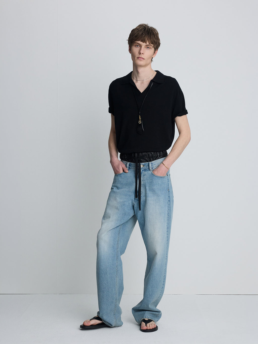 Tonywack - Silk Cashmere Open Collar Knit (Black) product image 3 | TRAB K-Fashion Australia