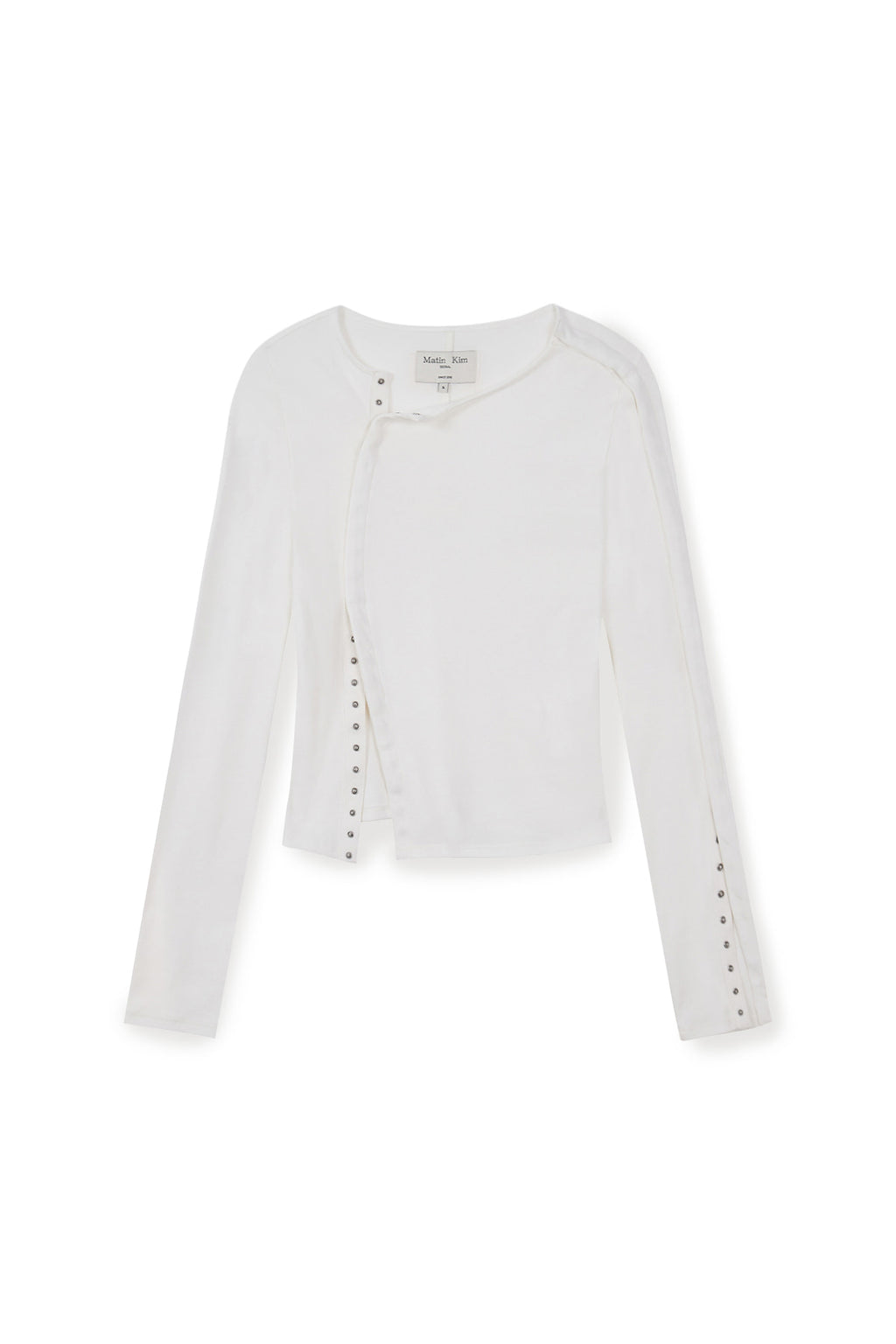 Matin Kim - Snap Detail Slim Top (Ivory) product image 1 | TRAB K-Fashion Australia