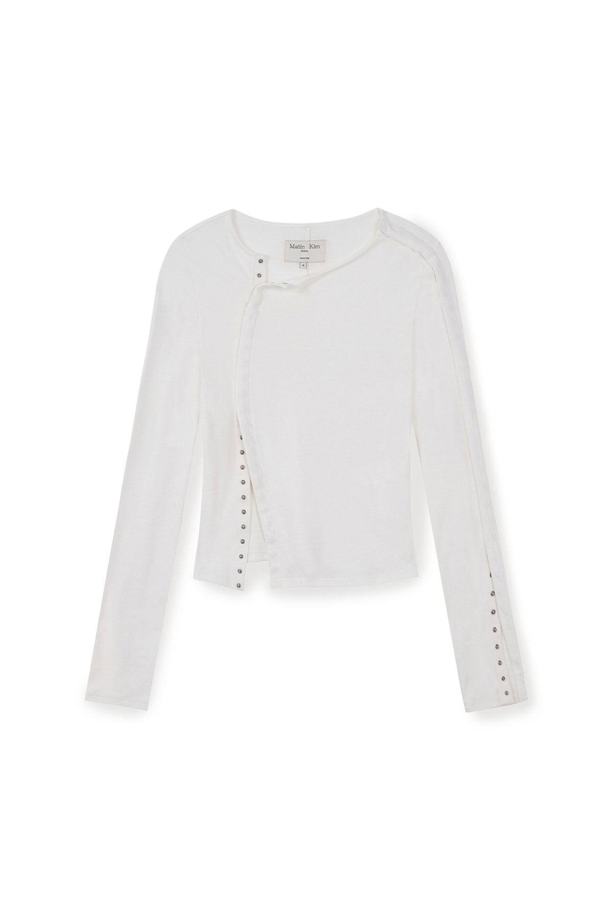 Matin Kim - Snap Detail Slim Top (Ivory) product image 1 | TRAB K-Fashion Australia
