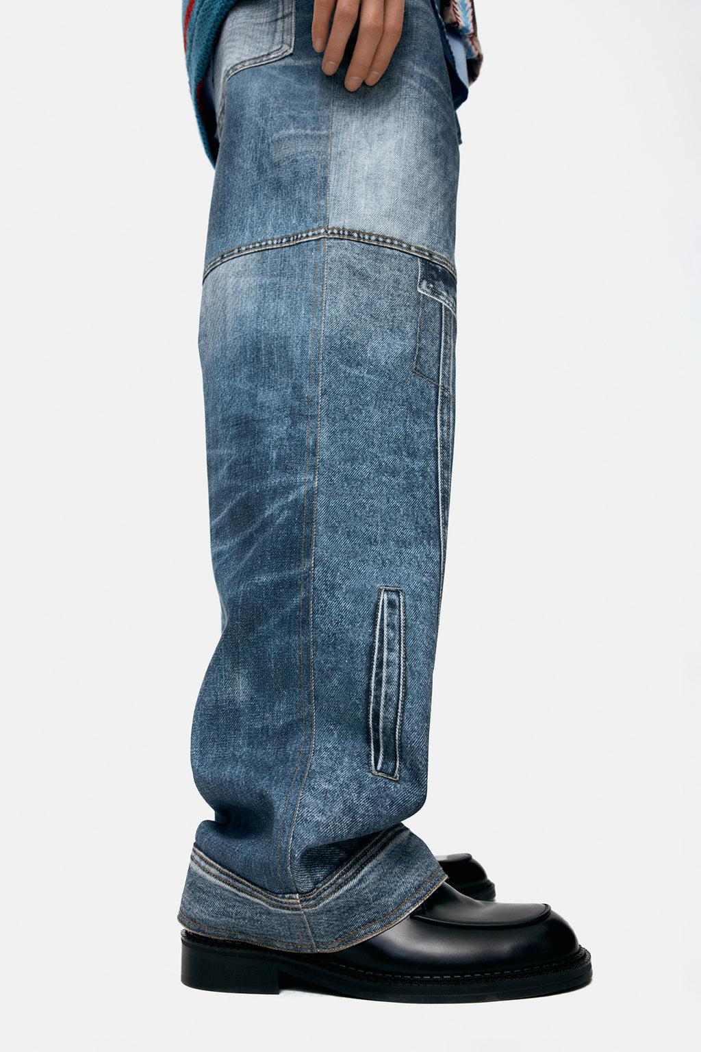 Andersson Bell - Unisex Custom-Like Printed Denim Pants (Mid Blue) product image 6 | TRAB K-Fashion Australia