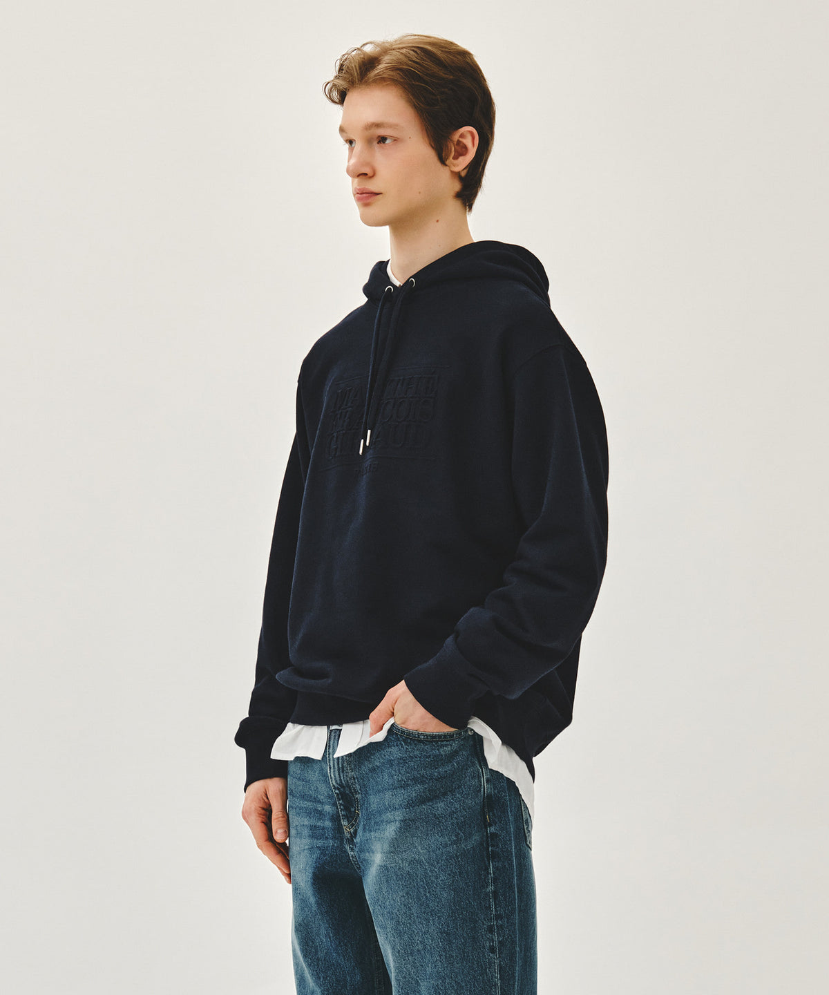 Marithe & Francois Girbaud - Embo Classic Logo Hoodie (Navy) product image 2 | TRAB K-Fashion Australia