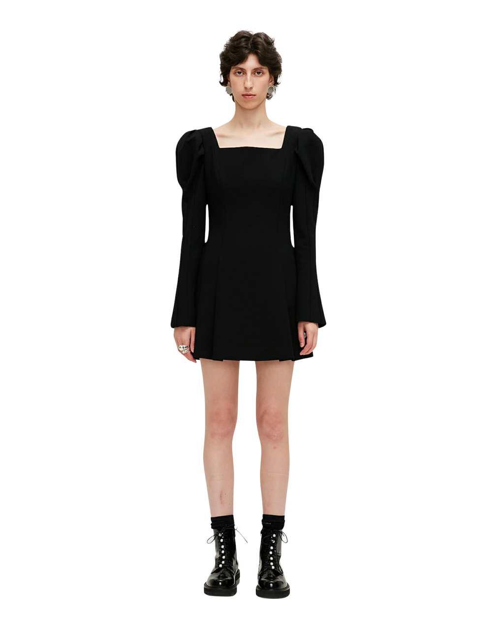 Kimhe Kim - Square-Neck Wool Mini Dress (Black) product image 1 | TRAB K-Fashion Australia